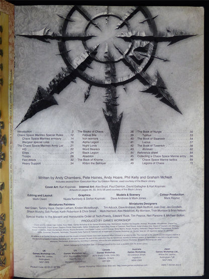 Chaos Space Marines 3rd Edition Codex Softback - Warhammer 40K #1OV