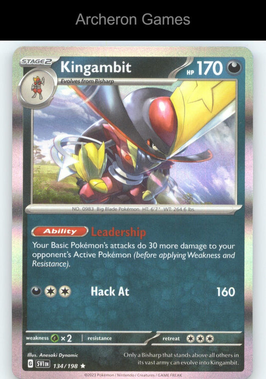 Pokemon Card Kingambit SVI 134/198 R Scarlet & Violet Holo