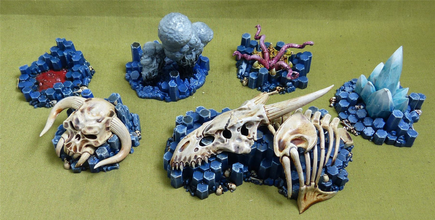 War Cry Scenery Skull Lava Tentacles etc painted - Warhammer War Cry #2OQ