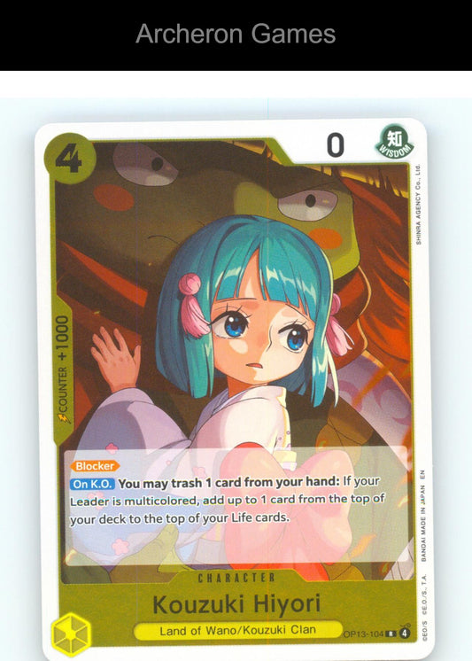 Kouzuki Hiyori OP13-104 R One Piece Card NM/EX+ Foil