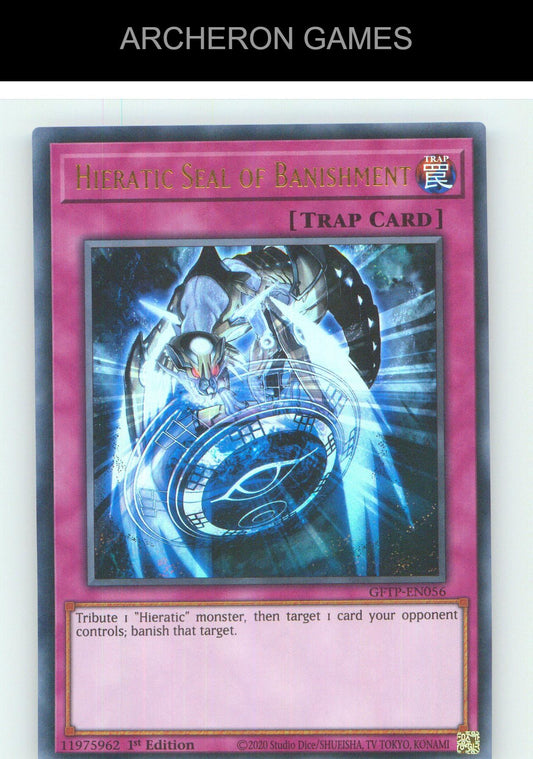 Hieratic Seal of Banishment UR YUGIOH Card 1st Edition