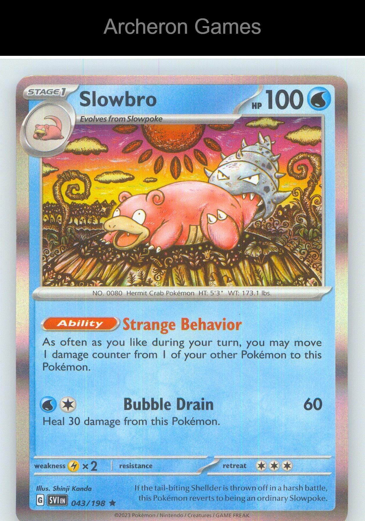 Pokemon Card Slowbro SVI 043/198 R Scarlet & Violet Holo