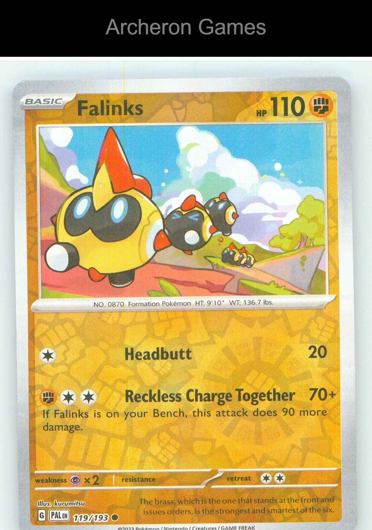 Pokemon Card Falinks PAL 119/193 C Paldea Evolved Reverse Holo
