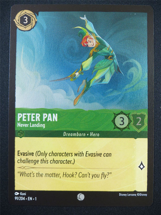 Peter Pan Never Landing 91/204 Foil - Lorcana Card #5KF