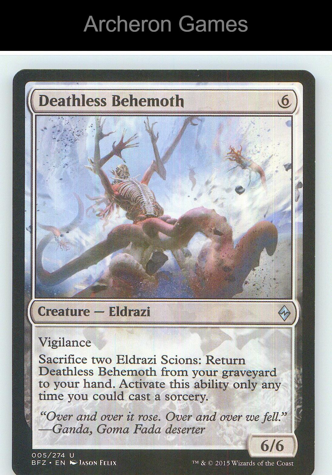 Deathless Behemoth BFZ 5 UC MTG Card NM/EX+