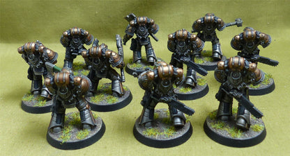 MKIII Tactical Squad with Upgrades set of 10 painted - Iron Hands - Warhammer Horus Heresy #2M6