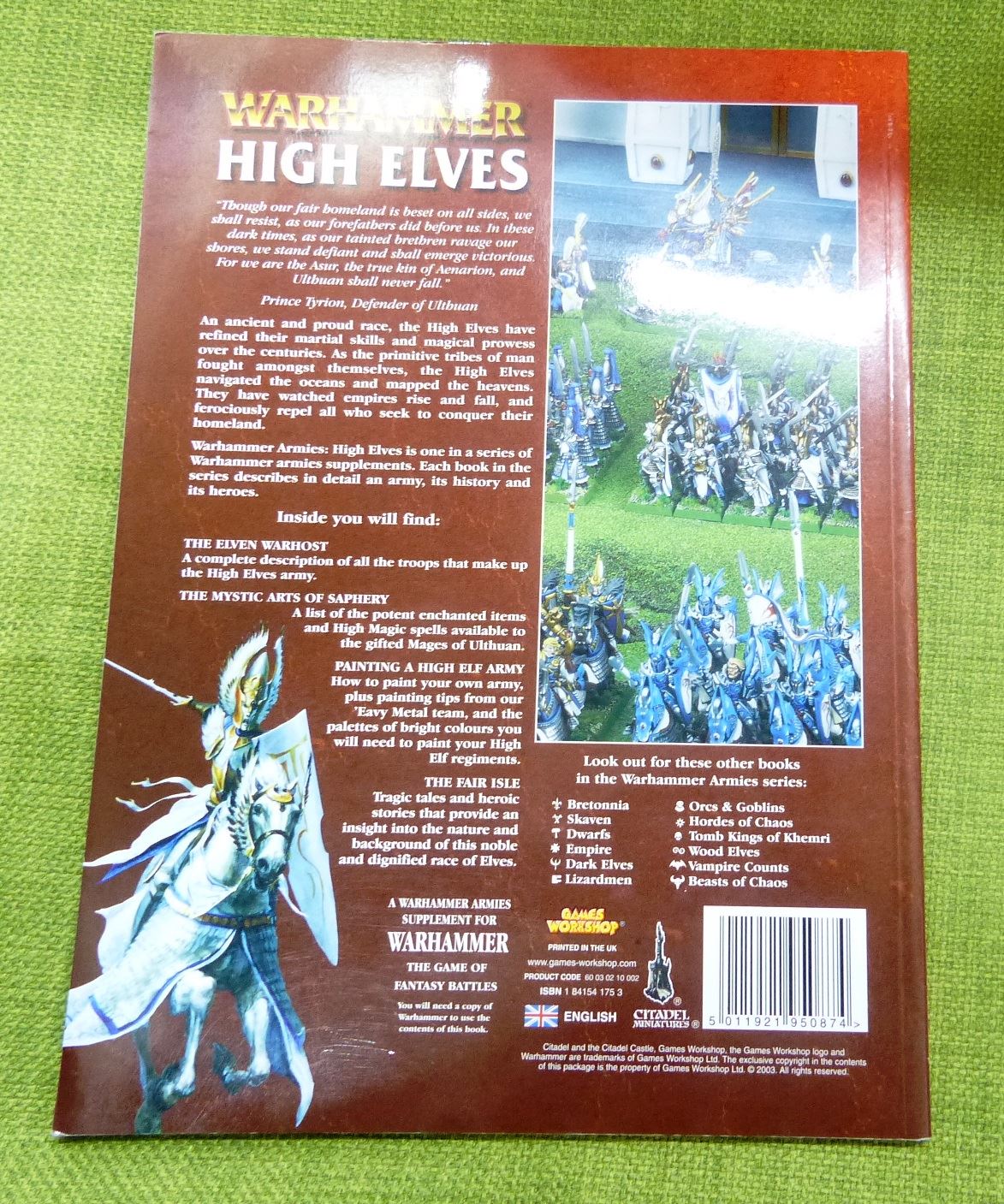 High Elves Armies Softback Book 2003 - Warhammer AoS 40k #8W