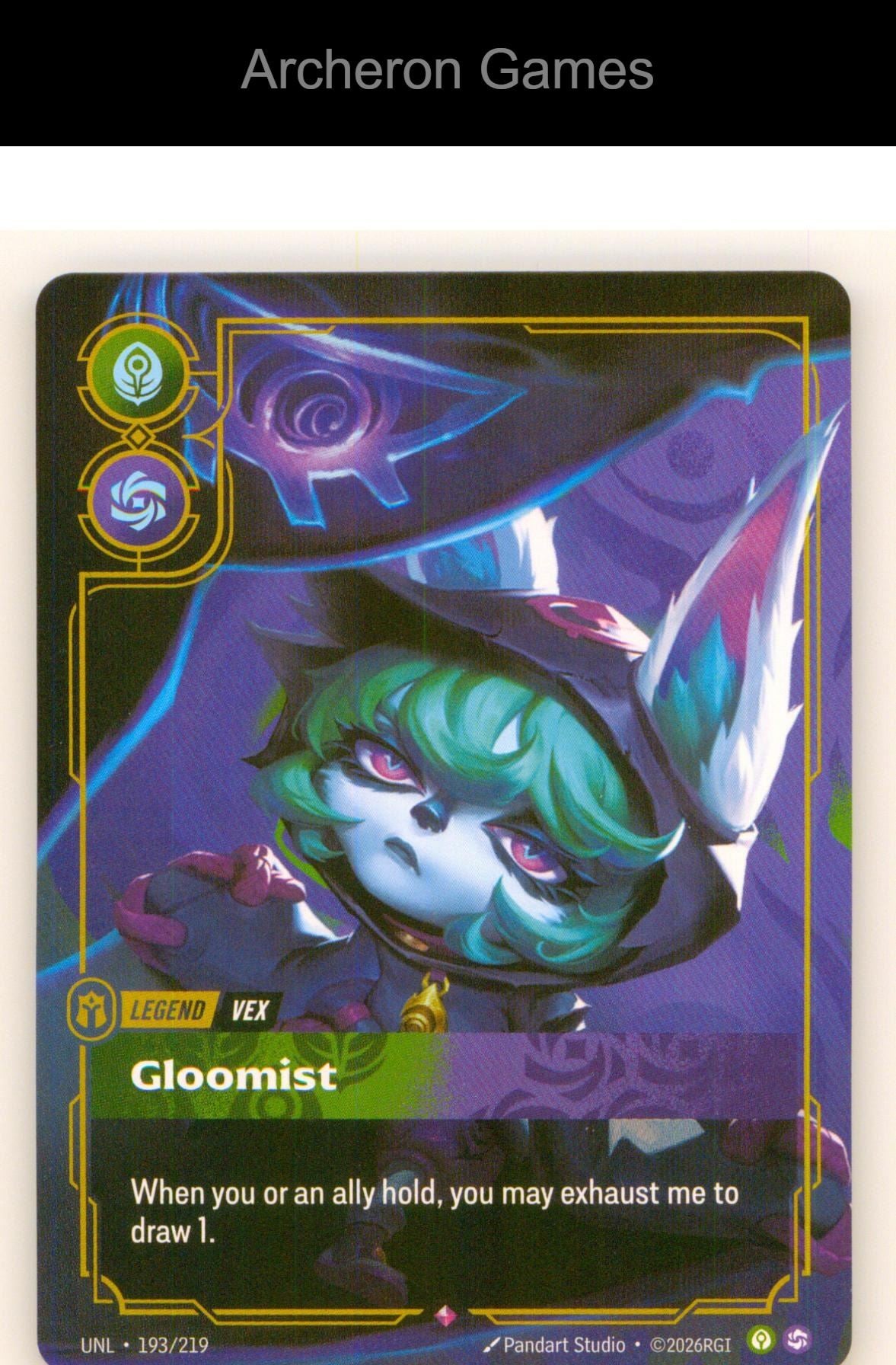 Vex - Gloomist UNL 193/219 R Unleashed Riftbound Card