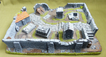 11" by 9" Foam Board Graveyard Scenery painted 28mm #1UU