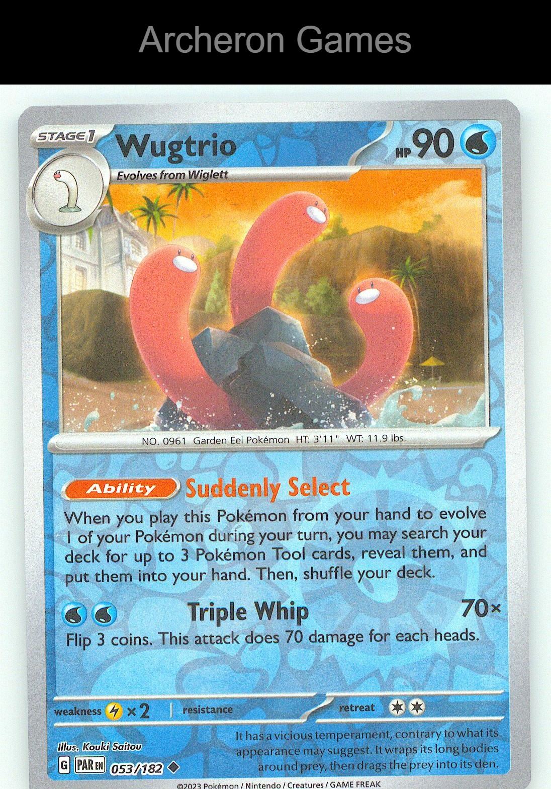 Pokemon Card Wugtrio PAR 053/182 UC Paradox Rift Reverse Holo