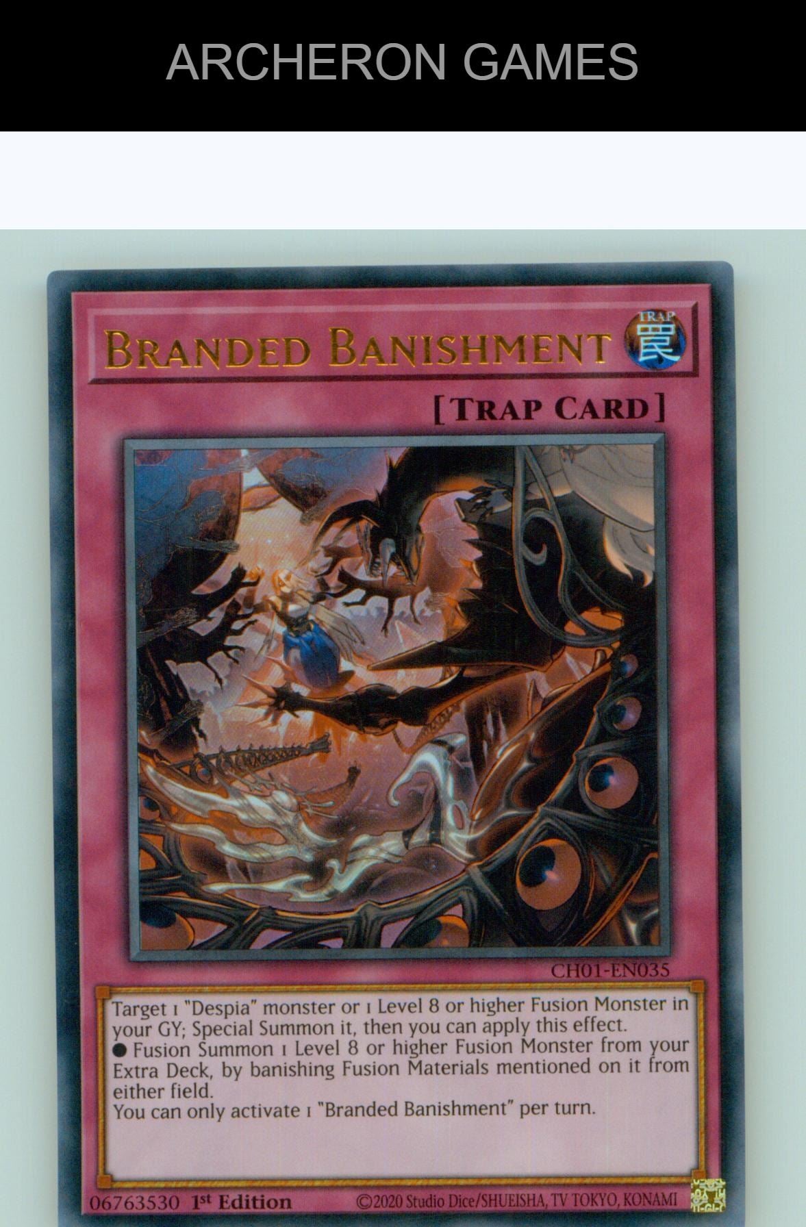 Branded Banishment Ultra Rare YUGIOH Card 1st Edition