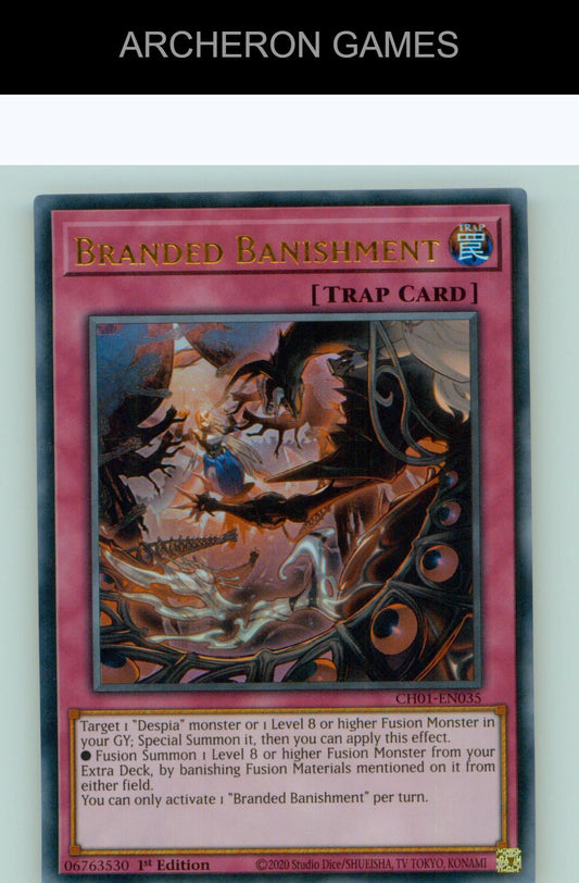 Branded Banishment Ultra Rare YUGIOH Card 1st Edition