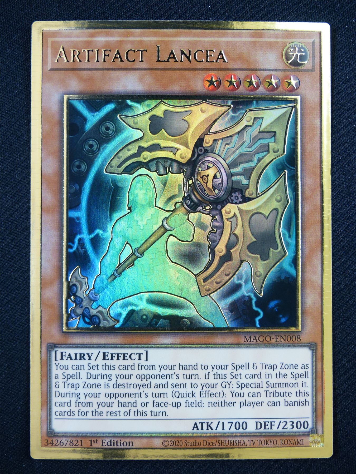 Artifact Lancea MAGO Gold Rare - 1st ed Yugioh Card #FV