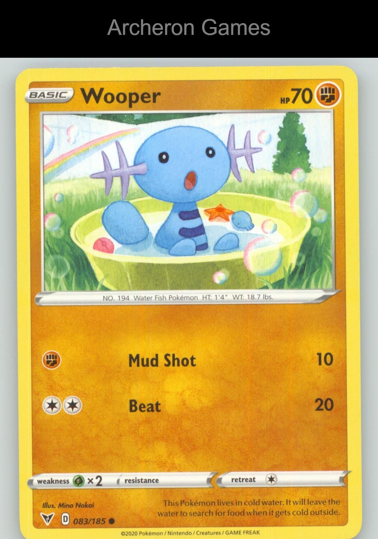 Pokemon Card Wooper VIV 083/185 C Vivid Voltage
