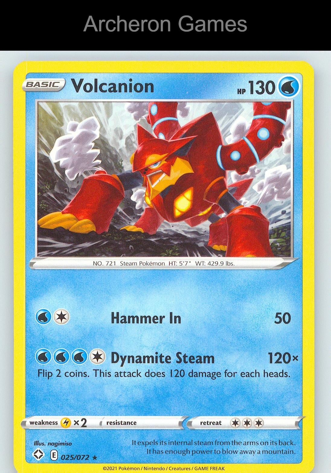 Pokemon Card Volcanion SHF 025/072 R Shining Fates