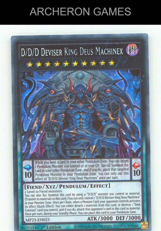 D/D/D Deviser King Deus Machinex SEC YUGIOH Card