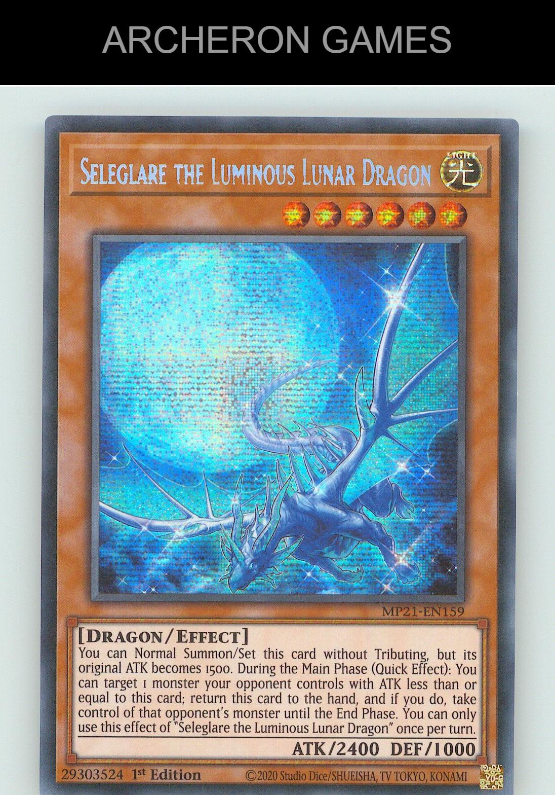 Seleglare the Luminous Lunar Dragon SEC YUGIOH Card