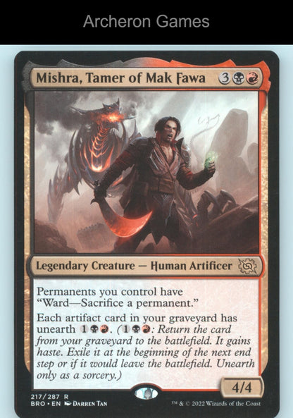 Mishra, Tamer of Mak Fawa 217 R MTG Card Promo Pack: The Brothers' War