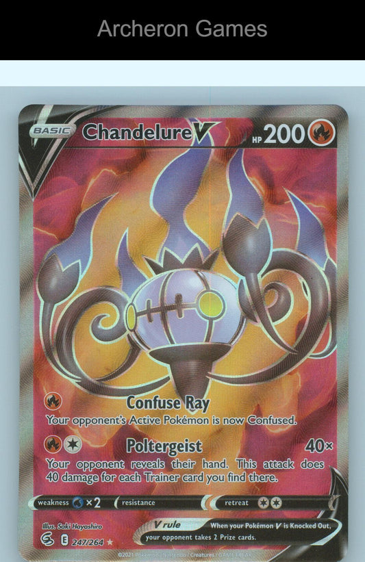 Pokemon Card Chandelure V FST 247/264 Ultra Rare Fusion Strike Holo