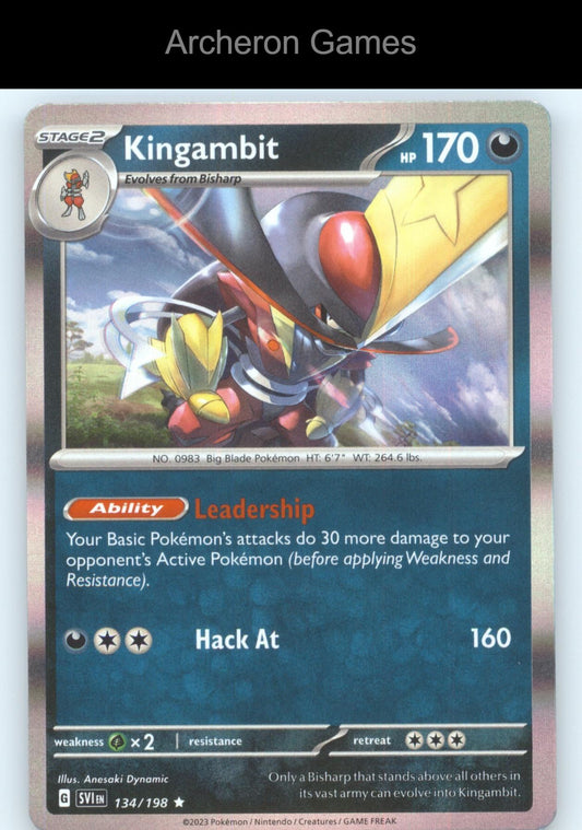 Pokemon Card Kingambit SVI 134/198 R Scarlet & Violet Holo