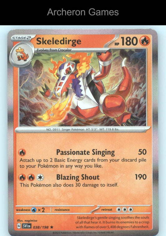Pokemon Card Skeledirge SVI 038/198 R Scarlet & Violet Holo