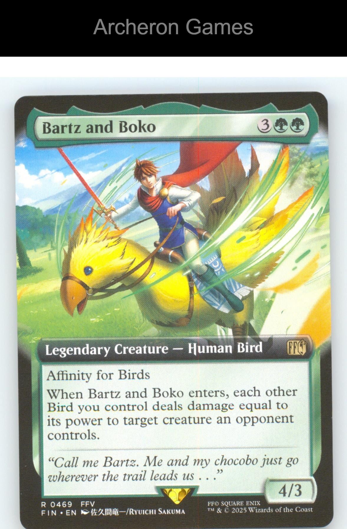 Bartz and Boko (Extended Art) FIN 469 R MTG Card FINAL FANTASY