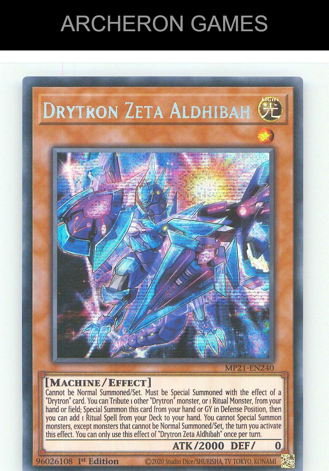 Drytron Zeta Aldhibah Prismatic Secret Rare YUGIOH Card 1st Edition