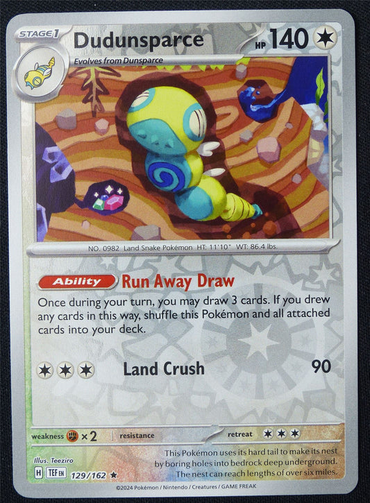 Dudunsparce 129/162 Reverse Holo - Pokemon Card #3AX