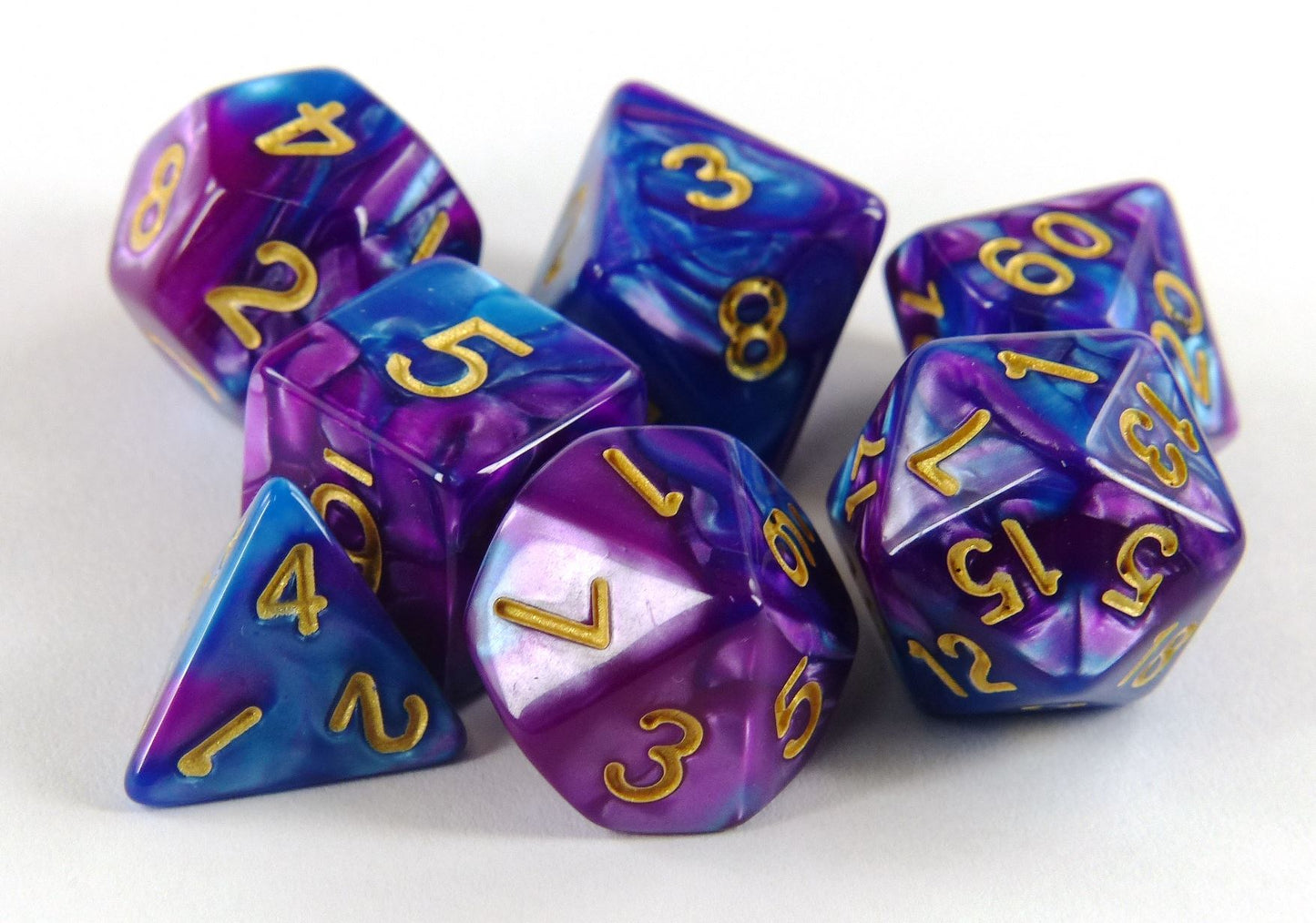 Duskfall Blue - DICE Set of 7 - Dnd D&D Dungeons Dragons #KH