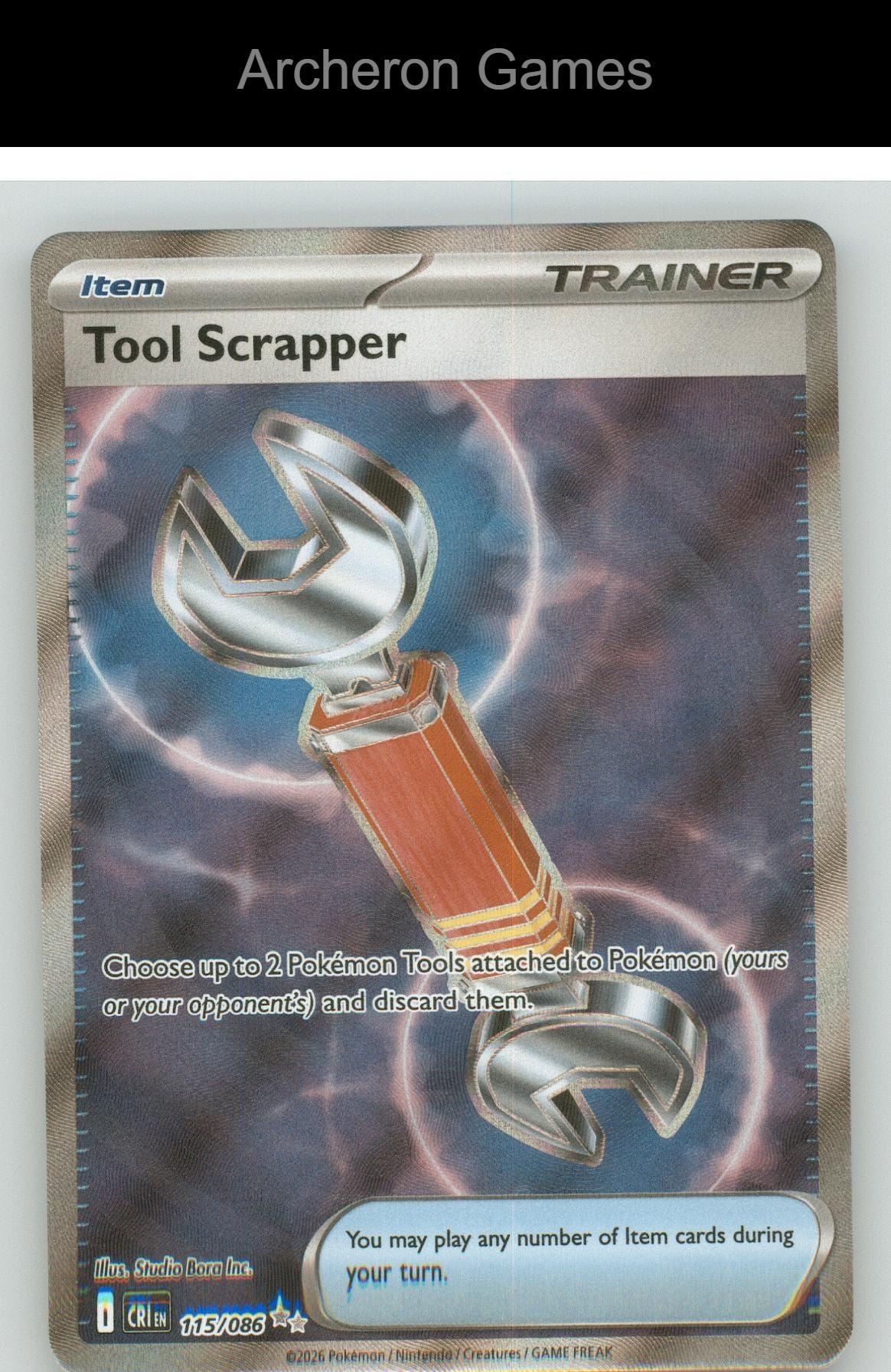 Pokemon Card Tool Scrapper ME04 115/086 Ultra Rare Chaos Rising Holo