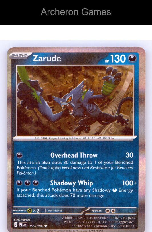 Pokemon Card Zarude ME05 056/084 R Pitch Black Holo