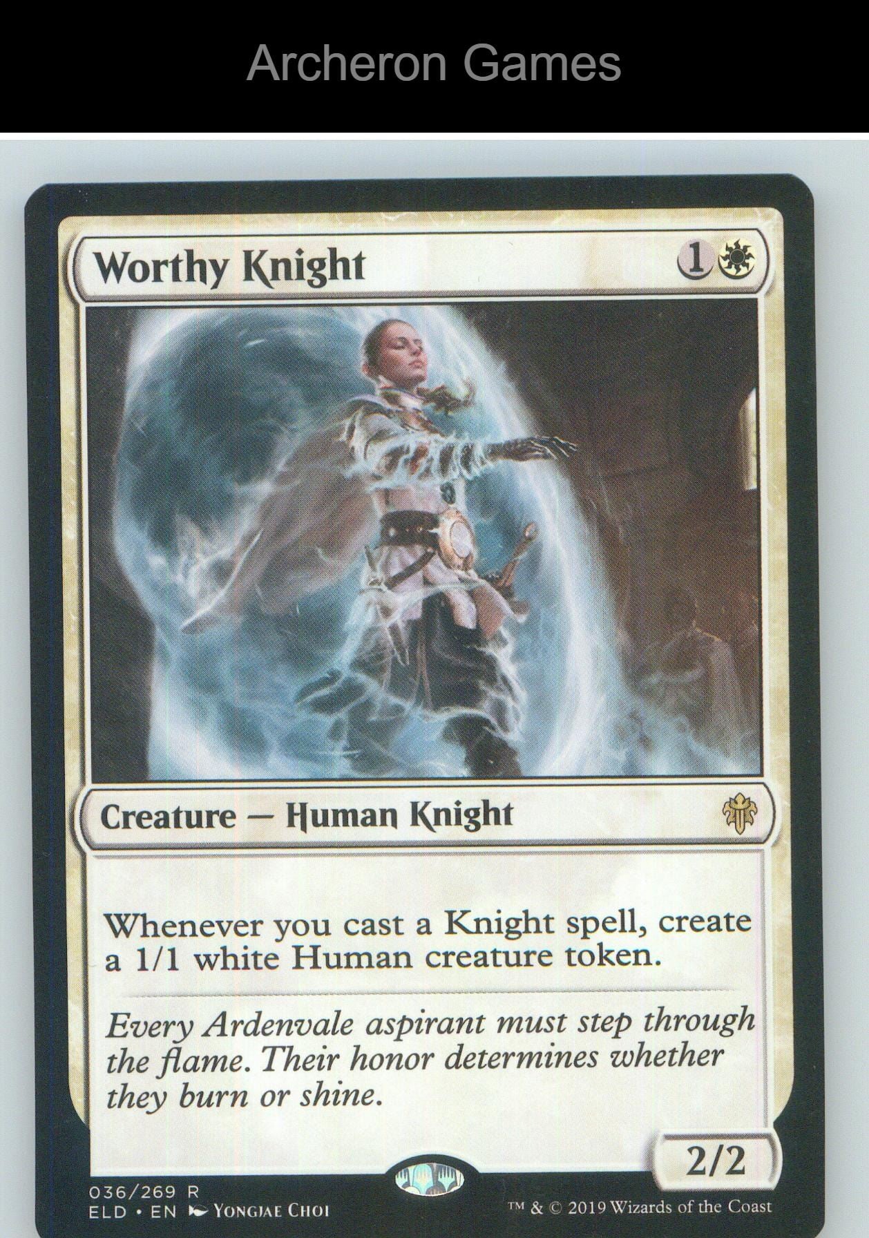 Worthy Knight ELD 36 R MTG Card NM/EX+
