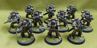 MKIII Tactical Squad with Upgrades set of 10 painted - Iron Hands - Warhammer Horus Heresy #2M8