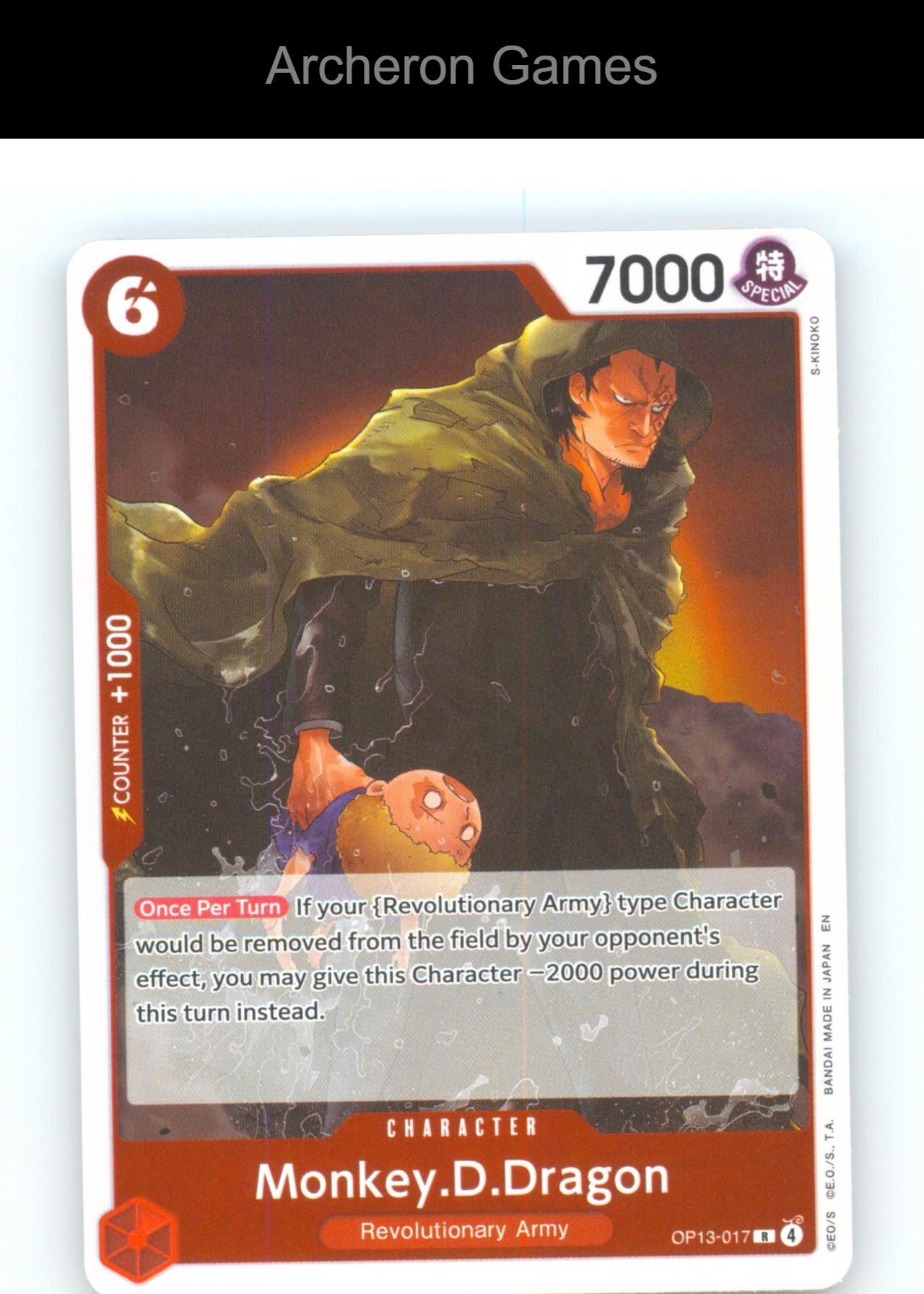 Monkey.D.Dragon OP13-017 R One Piece Card NM/EX+ Foil