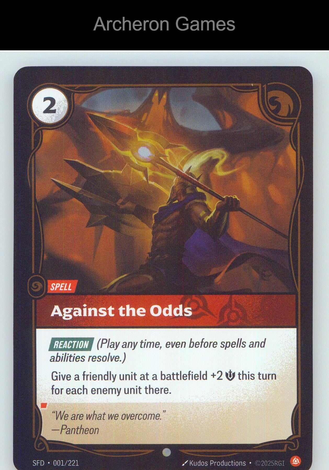 Against the Odds SFD 001/221 C Spiritforged Riftbound Card