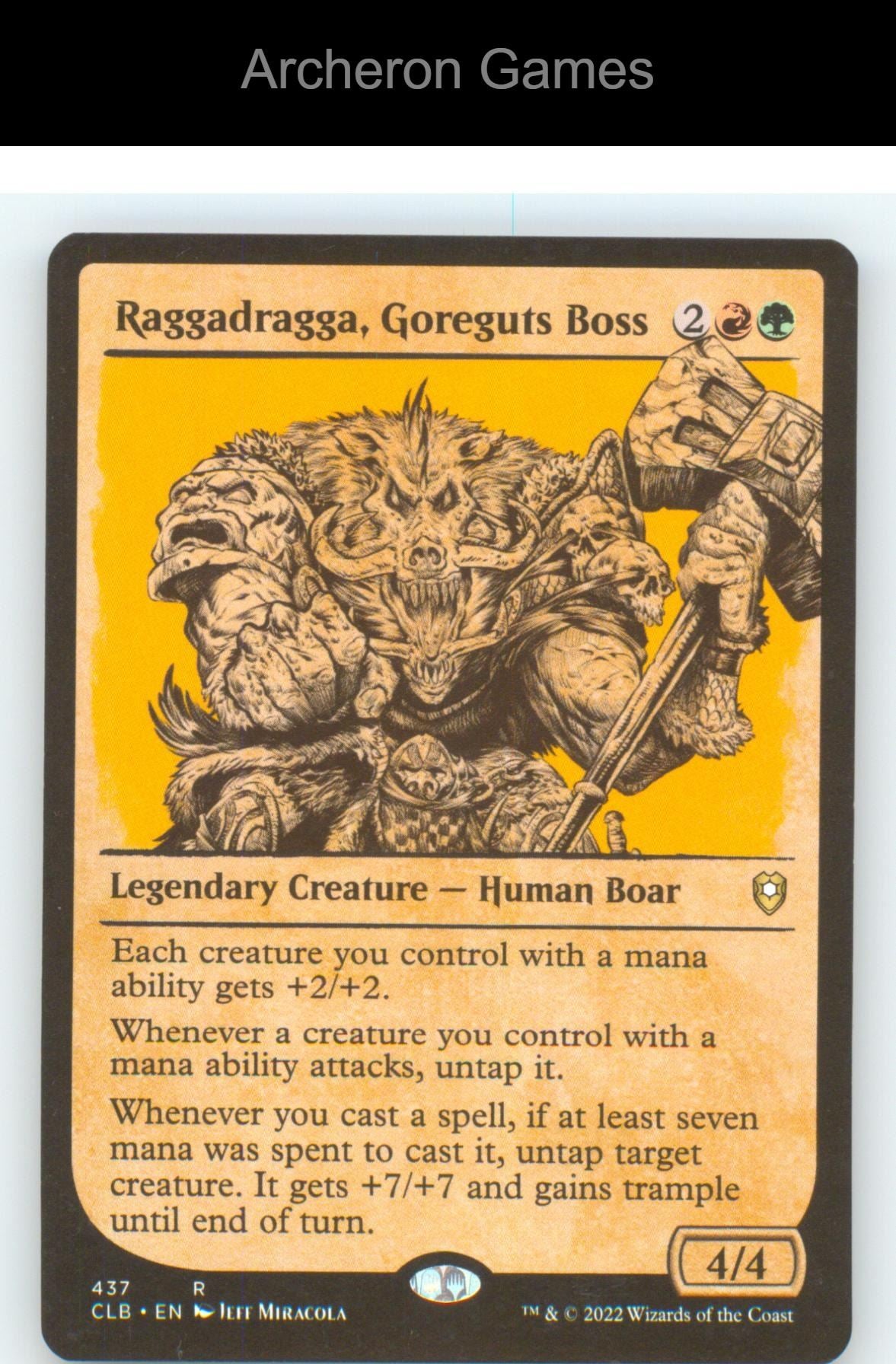 Raggadragga, Goreguts Boss (Showcase) CLB 437 R MTG Card NM/EX+
