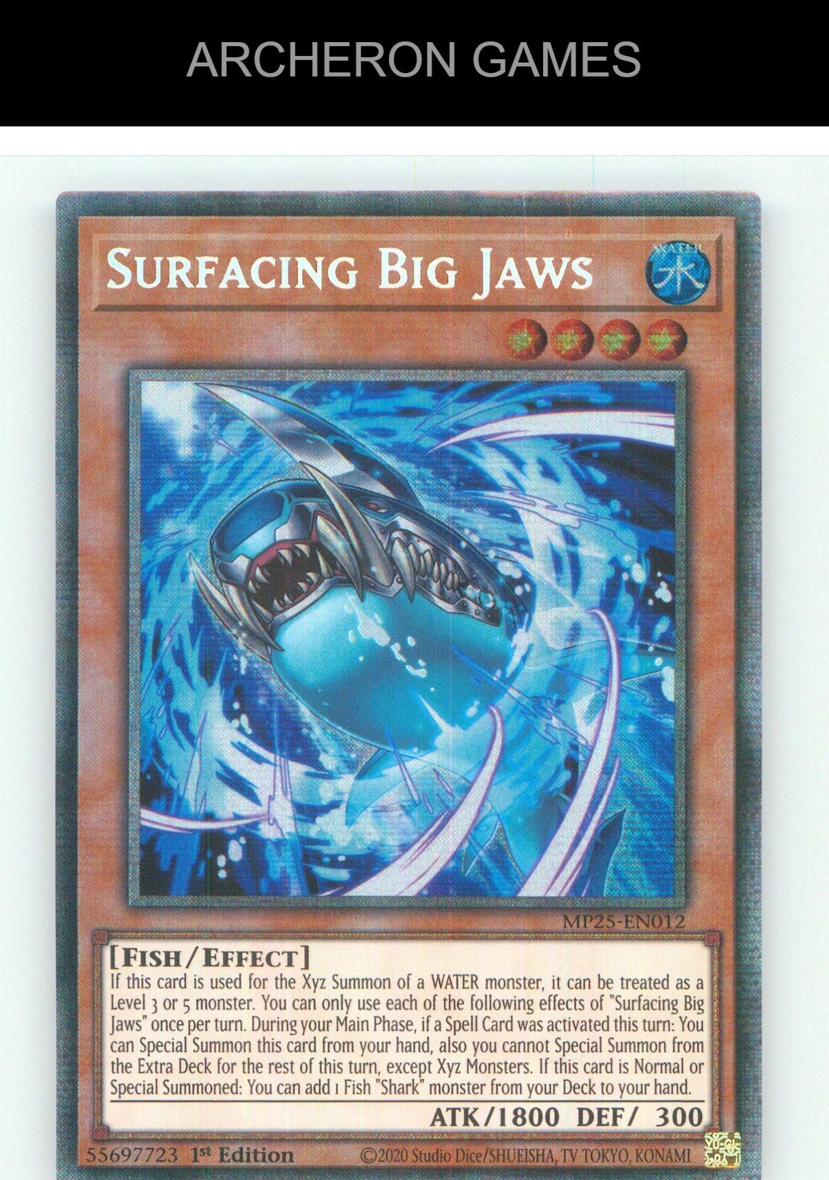 Surfacing Big Jaws Starlight Rare YUGIOH Card 1st Edition