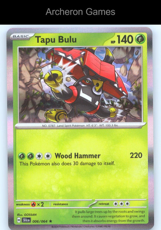 Pokemon Card Tapu Bulu SFA 006/064 R Shrouded Fable Holo