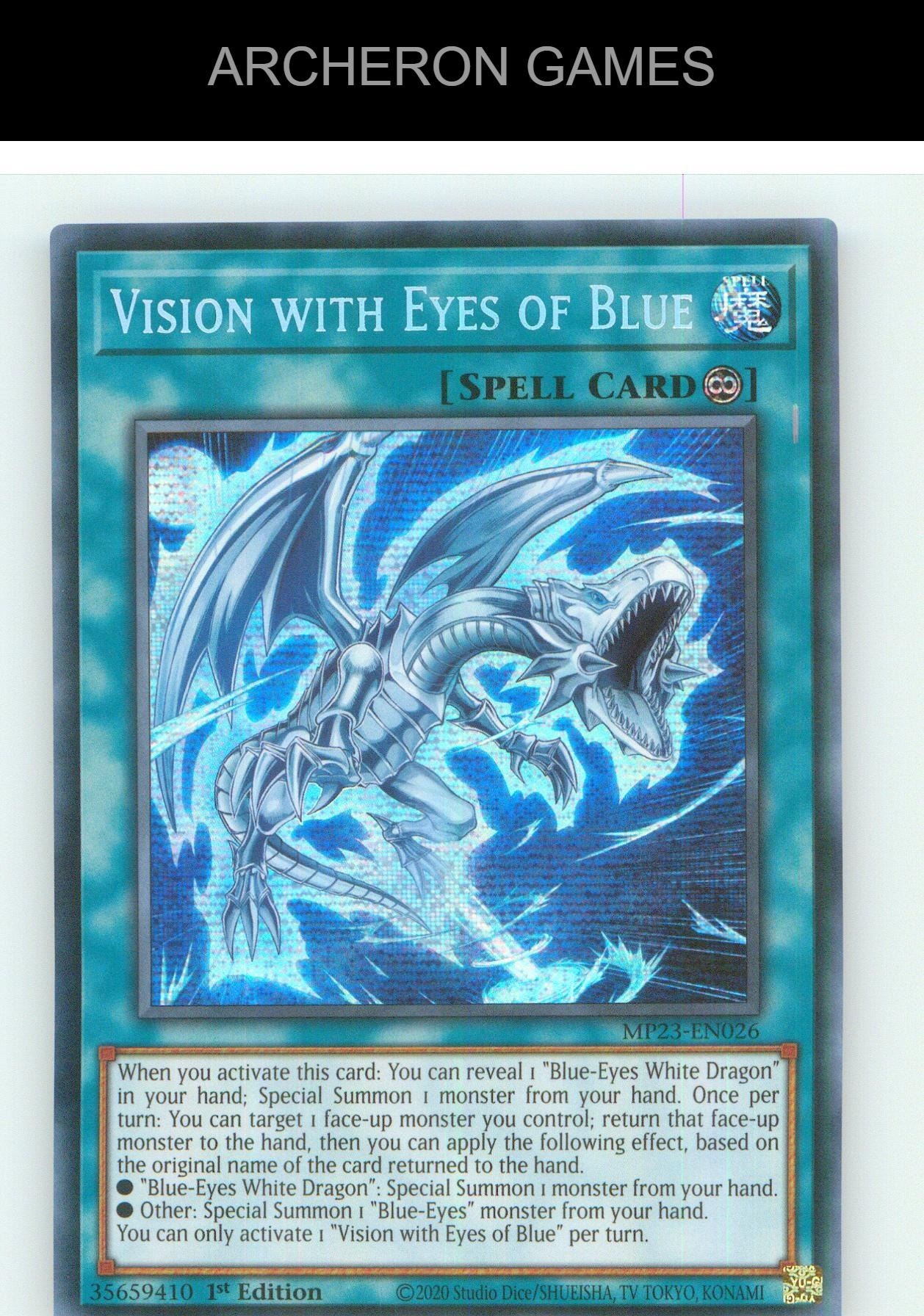 Vision with Eyes of Blue Prismatic Secret Rare YUGIOH Card 1st Edition