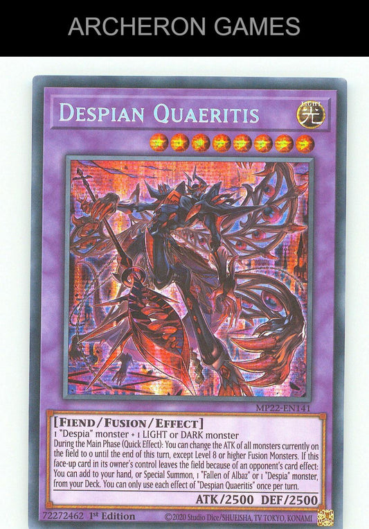 Despian Quaeritis SEC YUGIOH Card