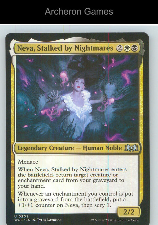 Neva, Stalked by Nightmares WOE 209 UC MTG Card NM/EX+