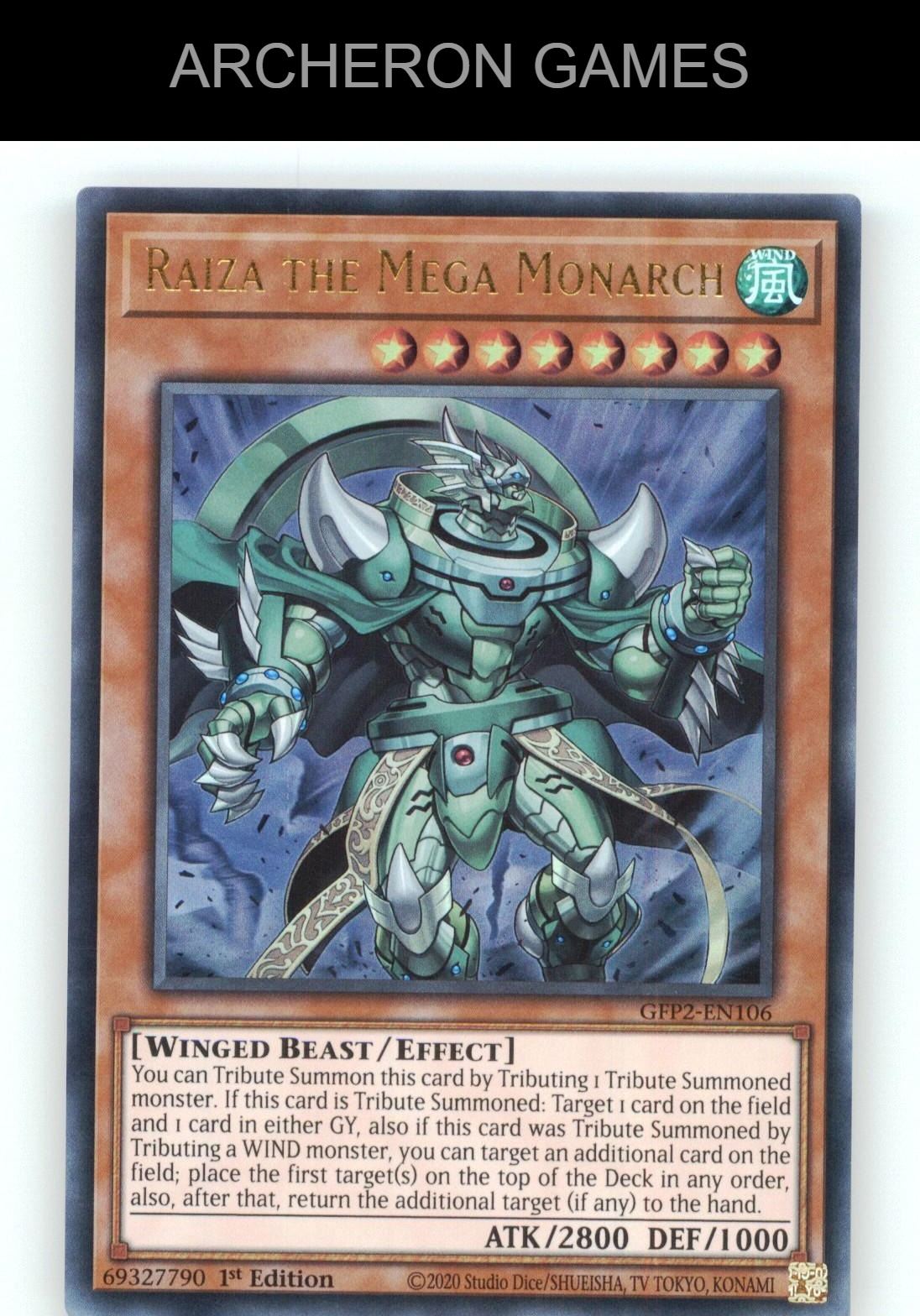 Raiza the Mega Monarch Ultra Rare YUGIOH Card