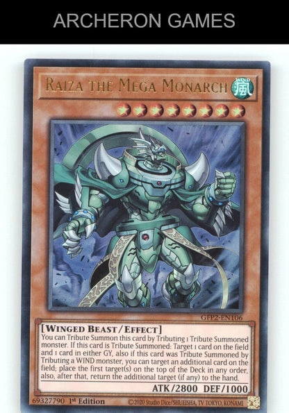 Raiza the Mega Monarch Ultra Rare YUGIOH Card