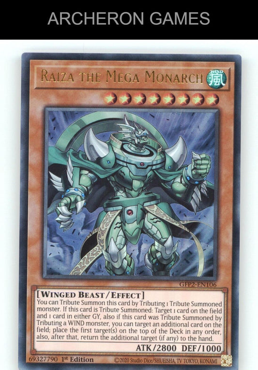 Raiza the Mega Monarch Ultra Rare YUGIOH Card