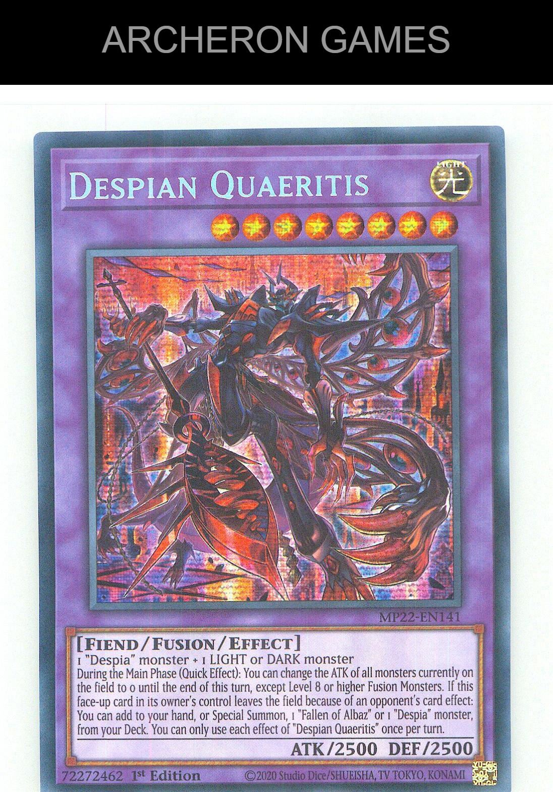 Despian Quaeritis Prismatic Secret Rare YUGIOH Card 1st Edition