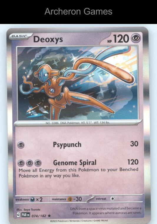 Pokemon Card Deoxys PAR 074/182 R Paradox Rift Holo