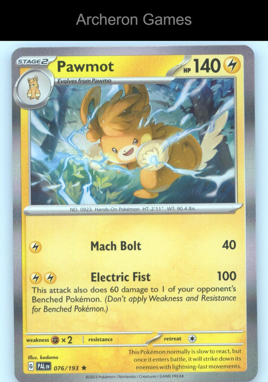 Pokemon Card Pawmot PAL 076/193 R Paldea Evolved Holo