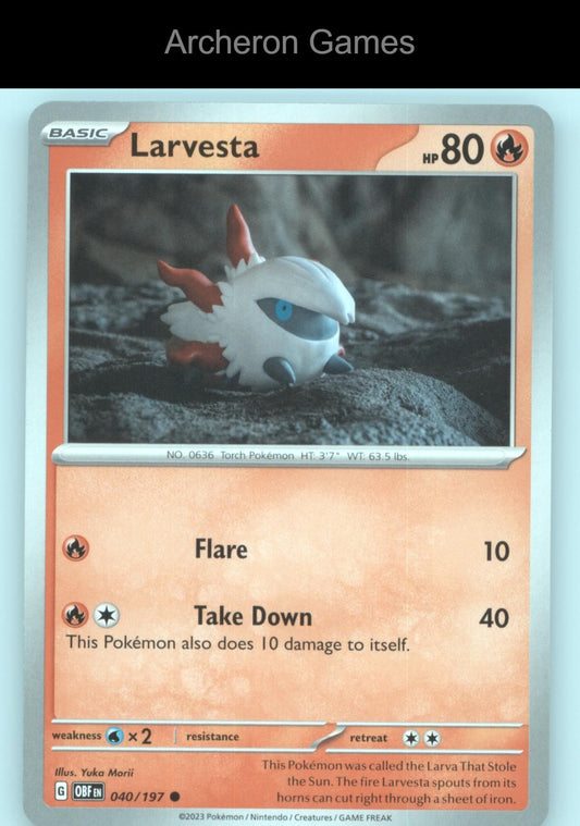 Pokemon Card Larvesta - Armarouge 31 BA24 040/197 C Battle Academy 2024
