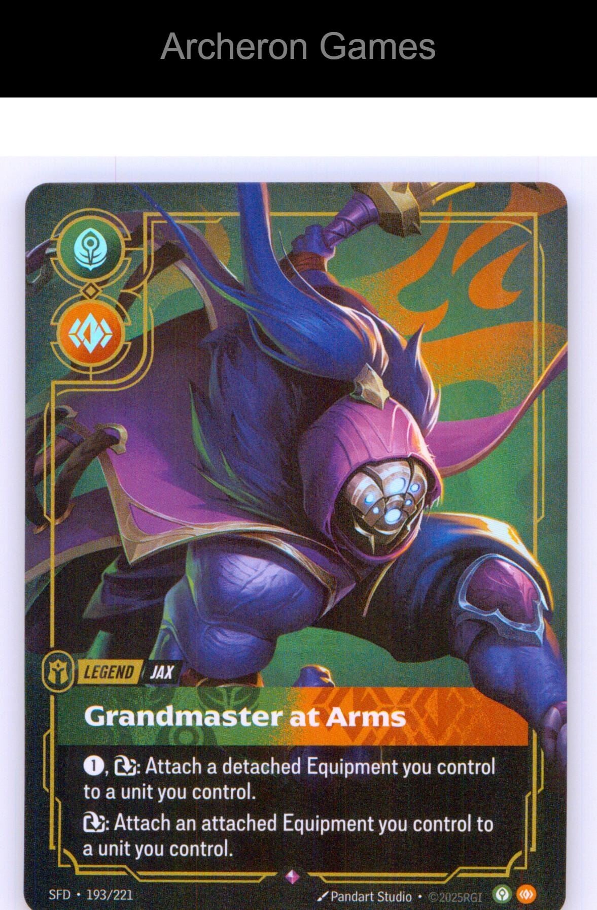 Jax - Grandmaster At Arms SFD 193/221 R Spiritforged Riftbound Card