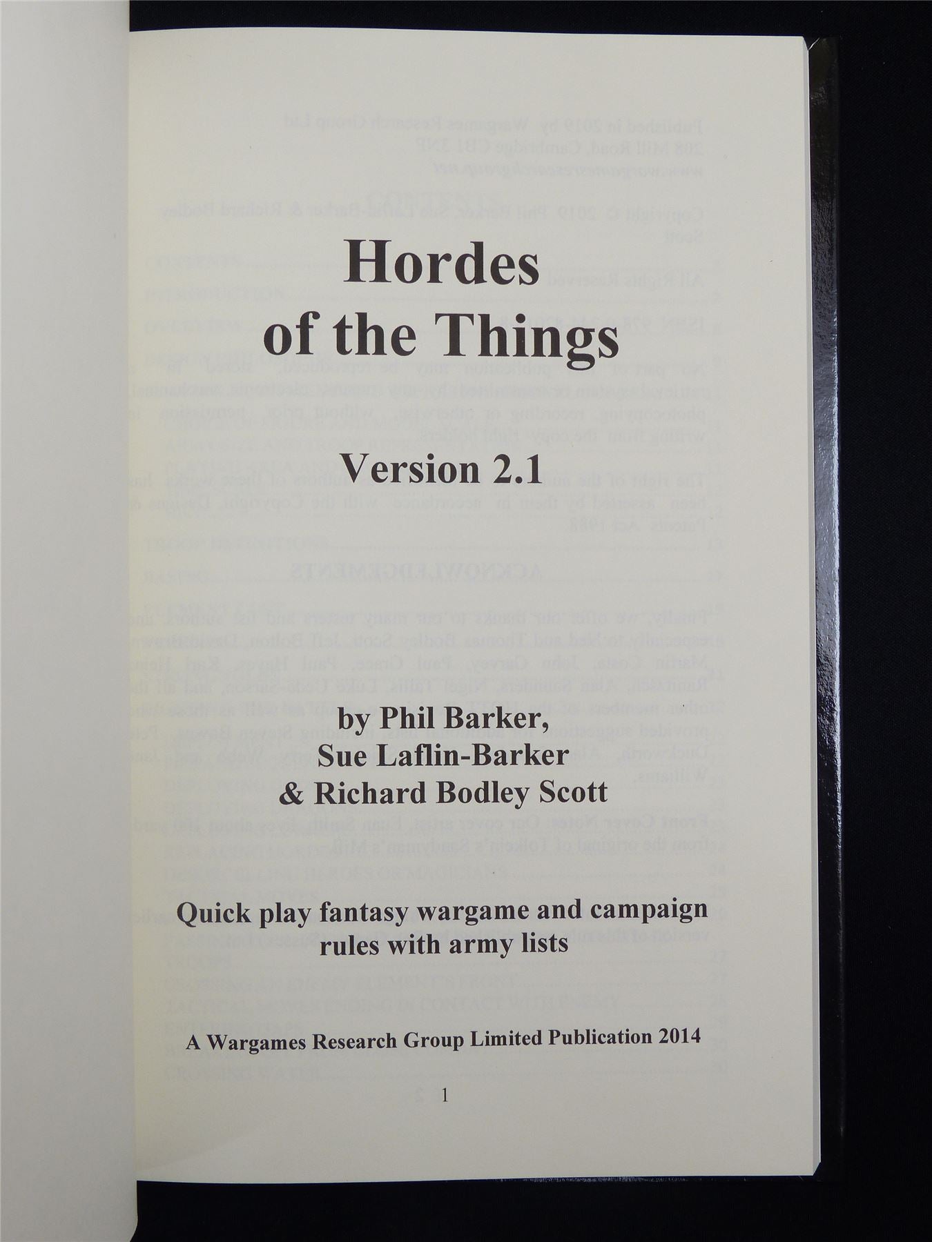 Hordes of the Things Version 2.1 Hardback #1XB